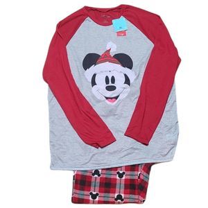 Disney Mickey Mouse Men's Christmas Pajama set large NWT